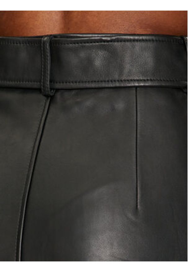 Hugo Spódnica skórzana Leomila 50516753 Czarny Regular Fit. Kolor: czarny. Materiał: skóra