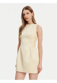 Elisabetta Franchi Sukienka koktajlowa AB-772-51E2-DC7 Żółty Slim Fit. Kolor: żółty. Materiał: syntetyk. Styl: wizytowy