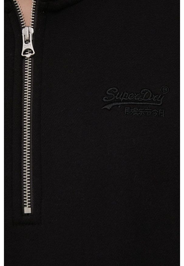 Superdry bluza męska kolor czarny gładka. Okazja: na co dzień. Kolor: czarny. Materiał: bawełna. Długość: krótkie. Wzór: gładki. Styl: casual
