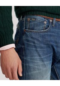 Ralph Lauren - RALPH LAUREN - Spodnie jeansowe Sullivan Slim. Kolor: niebieski. Wzór: aplikacja