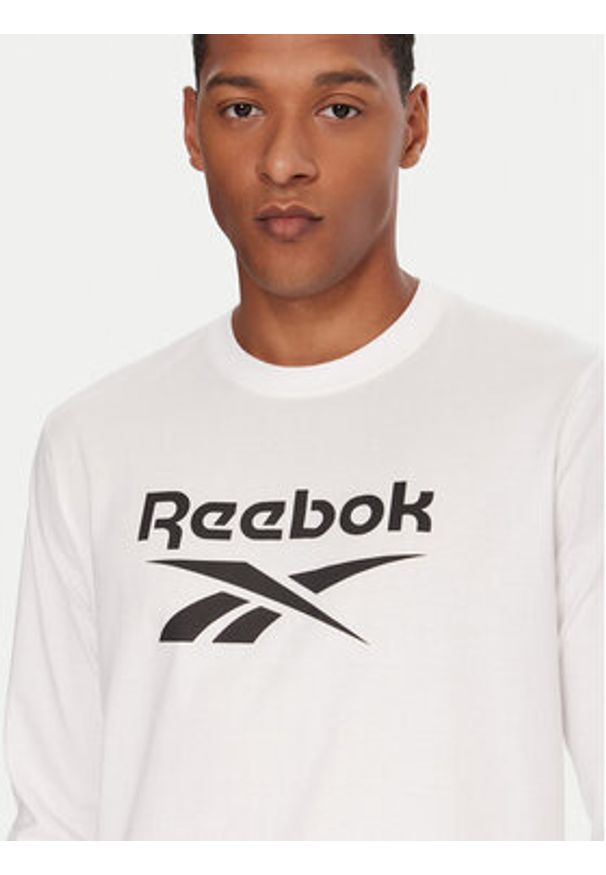 Reebok Longsleeve RK25138CCM Biały Regular Fit. Kolor: biały. Materiał: bawełna. Długość rękawa: długi rękaw