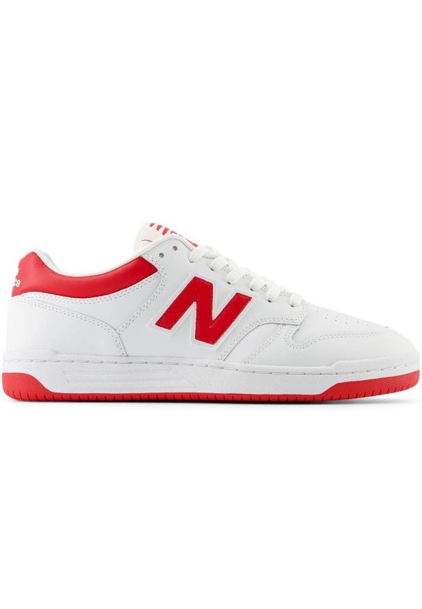 Buty New Balance sportowe BB480LTR białe. Okazja: na co dzień. Kolor: biały. Materiał: materiał, syntetyk, dresówka, skóra. Szerokość cholewki: normalna. Sport: turystyka piesza