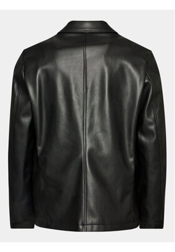Sisley Kurtka z imitacji skóry 2NHCSW01D Czarny Regular Fit. Kolor: czarny. Materiał: skóra