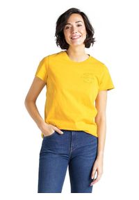 Lee - LEE SEASONAL GRAPHIC TEE REGULAR FIT DAMSKI T-SHIRT KOSZULKA NADRUK GOLDEN YELLOW L41OFENF. Wzór: nadruk