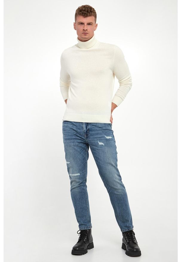 JOOP! Jeans - Golf męski wełniany Larsor JOOP! JEANS. Typ kołnierza: golf. Materiał: wełna