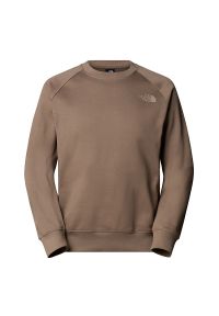 Bluza męska The North Face Raglan Box NS Crew 0A89FAE1Q1 - brązowa. Kolor: brązowy. Materiał: poliester, bawełna. Długość rękawa: raglanowy rękaw. Styl: elegancki. Sport: wspinaczka