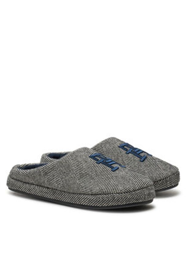 TOMMY HILFIGER - Tommy Hilfiger Kapcie Embroi Herringbone House Shoe FM0FM05539 Czarny. Kolor: czarny. Materiał: materiał