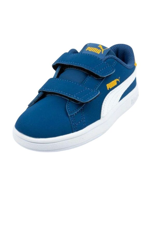 Puma - Buty Dziecięce Smash V2 Ze Skóry Ekologicznej. Kolor: niebieski. Materiał: skóra ekologiczna. Sport: turystyka piesza