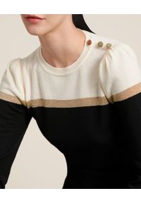 Luisa Spagnoli - LUISA SPAGNOLI - Sweter z zapięciem na ramieniu Miller. Kolor: czarny. Materiał: materiał. Długość: długie #4