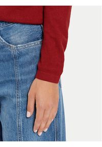 Tommy Jeans Golf Essential DW0DW19686 Czerwony Regular Fit. Typ kołnierza: golf. Kolor: czerwony. Materiał: bawełna, wiskoza #3