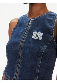 Calvin Klein Jeans Top J20J222799 Niebieski Slim Fit. Kolor: niebieski. Materiał: bawełna #4