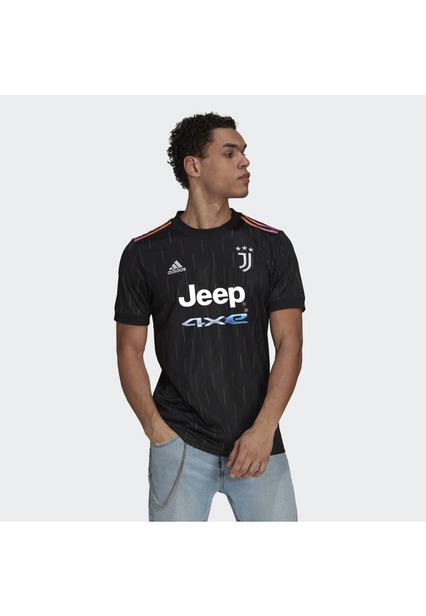 Adidas - Outdoor jersey Juventus 2021/22. Kolor: czarny. Materiał: jersey. Sport: outdoor