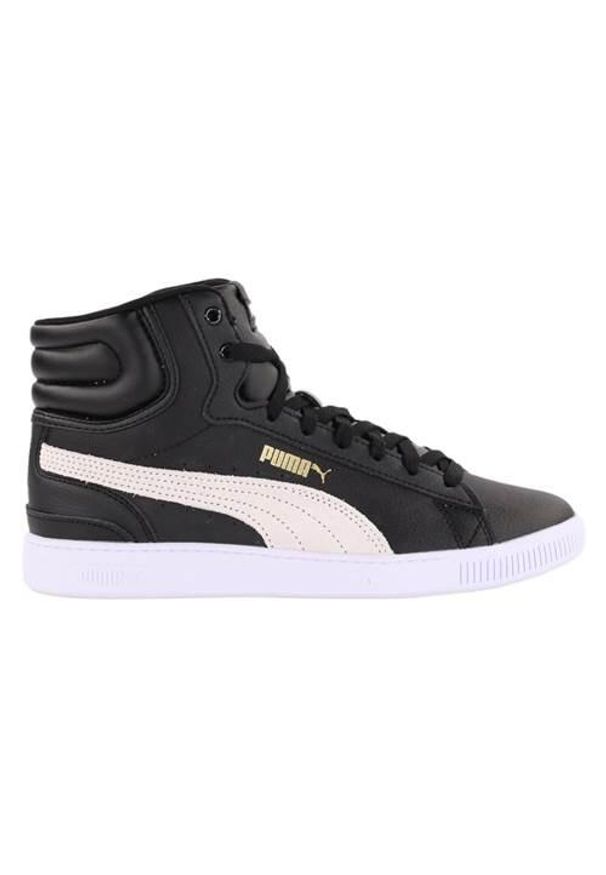 Buty do chodzenia dla dzieci Puma Vikky V3 Mid. Wysokość cholewki: za kostkę. Zapięcie: sznurówki. Kolor: czarny. Materiał: materiał. Szerokość cholewki: normalna. Model: Puma Vikky. Sport: turystyka piesza