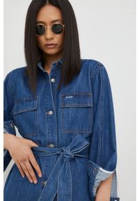Lee Cooper kurtka jeansowa damska kolor granatowy przejściowa oversize. Kolor: niebieski. Materiał: jeans #2