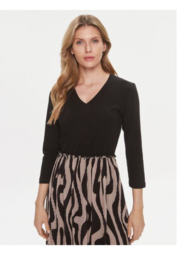 Liu Jo Sukienka codzienna WA4112 J7821 Czarny Regular Fit. Okazja: na co dzień. Kolor: czarny. Materiał: syntetyk. Typ sukienki: proste. Styl: casual