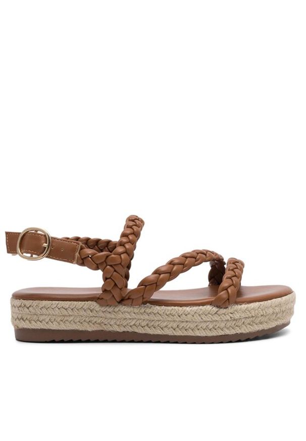 DeeZee Espadryle E8875-1 Brązowy. Kolor: brązowy. Materiał: skóra