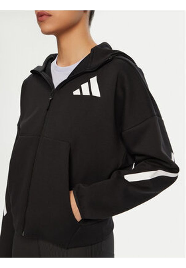 Adidas - adidas Bluza Z.N.E. JC5392 Czarny Loose Fit. Kolor: czarny. Materiał: bawełna