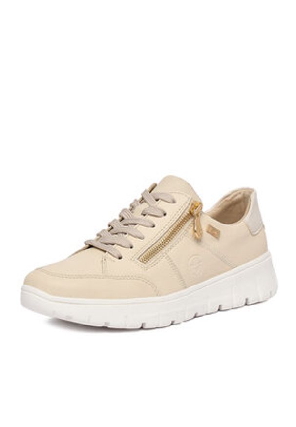 Rieker Sneakersy N1301-60 Beżowy. Kolor: beżowy. Materiał: syntetyk, skóra