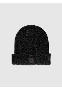 4f - 4F Czapka beanie chłopięca - czarna Uniwersalny. Kolor: czarny. Materiał: syntetyk. Sezon: zima. Styl: klasyczny, casual