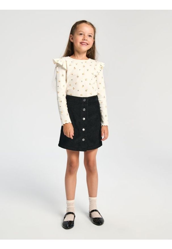 Sinsay - Koszulka z długimi rękawami 2 pack - kremowy. Kolor: kremowy. Materiał: materiał, prążkowany. Długość rękawa: długi rękaw. Długość: długie