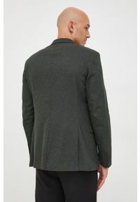 Selected Homme marynarka z domieszką wełny kolor zielony. Kolor: zielony. Materiał: wełna. Wzór: aplikacja #3
