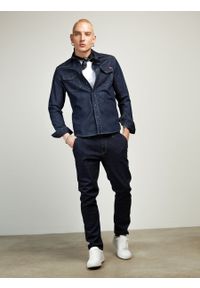 Big-Star - Spodnie chinosy męskie jeansowe granatowe Logan 784. Kolor: niebieski #4