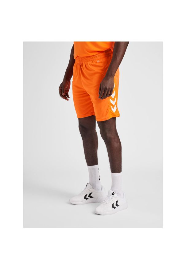 Spodenki piłkarskie męskie Hummel Core XK Poly Shorts. Kolor: pomarańczowy, żółty, wielokolorowy. Sport: piłka nożna