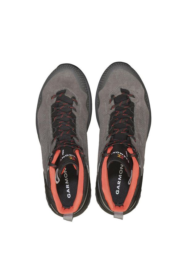 Buty trekkingowe męskie Garmont Groove Mid. Wysokość cholewki: za kostkę. Zapięcie: sznurówki. Kolor: czarny. Materiał: tkanina, materiał, skóra, syntetyk. Szerokość cholewki: normalna