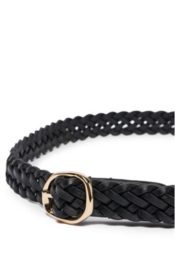 TOMMY HILFIGER - Tommy Hilfiger Pasek Th Sculpt 2.0 Woven AW0AW18696 Czarny. Kolor: czarny. Materiał: skóra
