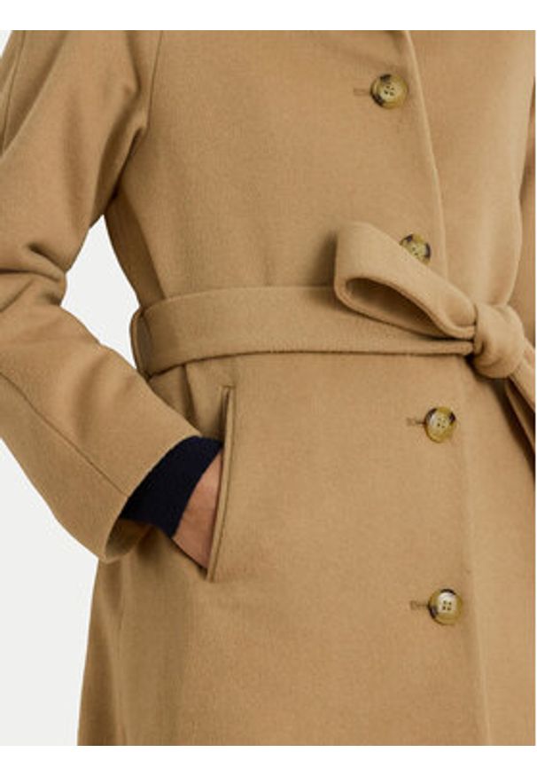 Lauren Ralph Lauren - LAUREN RALPH LAUREN Płaszcz wełniany 297P04140002 Beżowy Regular Fit. Kolor: beżowy. Materiał: syntetyk