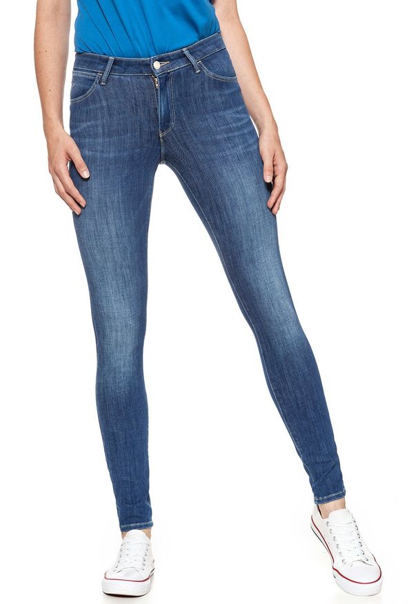 Wrangler - WRANGLER SUPER SKINNY SUMMER SKY W29JGT12W 112128559. Długość: długie. Wzór: aplikacja, ażurowy. Sezon: lato. Styl: sportowy, klasyczny
