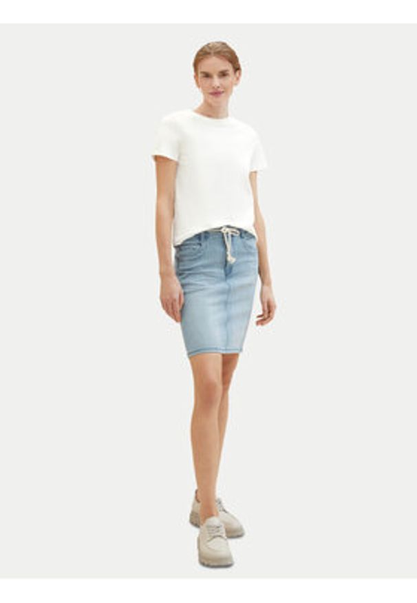 Tom Tailor Spódnica jeansowa 1040349 Niebieski Regular Fit. Kolor: niebieski. Materiał: bawełna