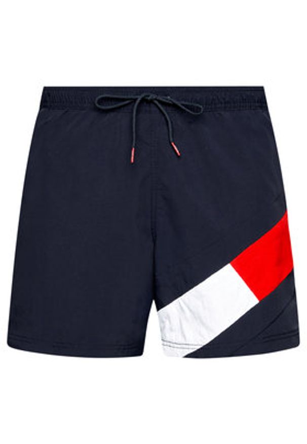 TOMMY HILFIGER - Tommy Hilfiger Szorty kąpielowe UM0UM02048 Granatowy Slim Fit. Kolor: niebieski. Materiał: syntetyk