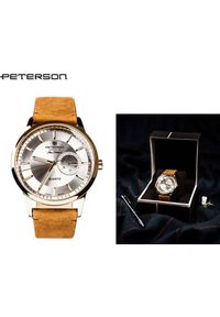 Zegarek Peterson Analogowy zegarek męski na skórzanym pasku Peterson NoSize. Rodzaj zegarka: analogowe. Materiał: skóra #1