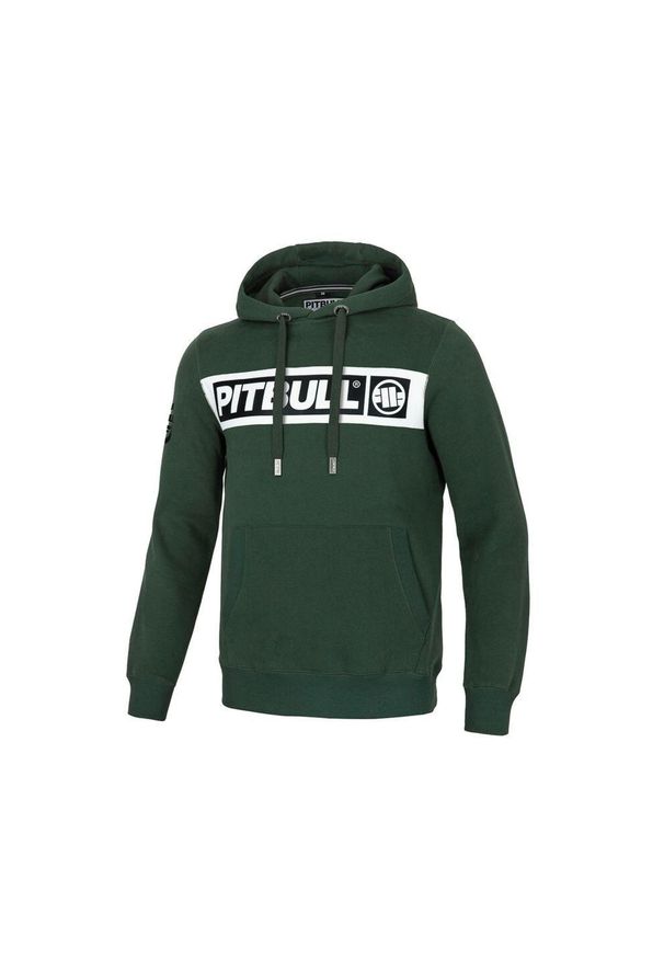 PITBULL - Bluza męska Pitbull z kapturem Sherwood. Typ kołnierza: kaptur. Kolor: zielony. Sport: fitness