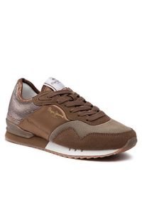 Pepe Jeans Sneakersy London W Sequins PLS31382 Brązowy. Kolor: brązowy. Materiał: materiał
