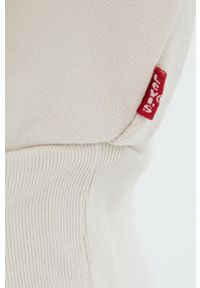 Levi's® - Levi's bluza bawełniana WLTRD damska kolor beżowy z kapturem wzorzysta. Okazja: na spotkanie biznesowe. Typ kołnierza: kaptur. Kolor: beżowy. Materiał: bawełna. Wzór: aplikacja. Styl: biznesowy