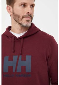 Helly Hansen bluza bawełniana HH LOGO HOODIE męska kolor bordowy z kapturem z aplikacją 33977. Okazja: na co dzień. Typ kołnierza: kaptur. Kolor: czerwony. Materiał: bawełna. Wzór: aplikacja. Styl: casual #2
