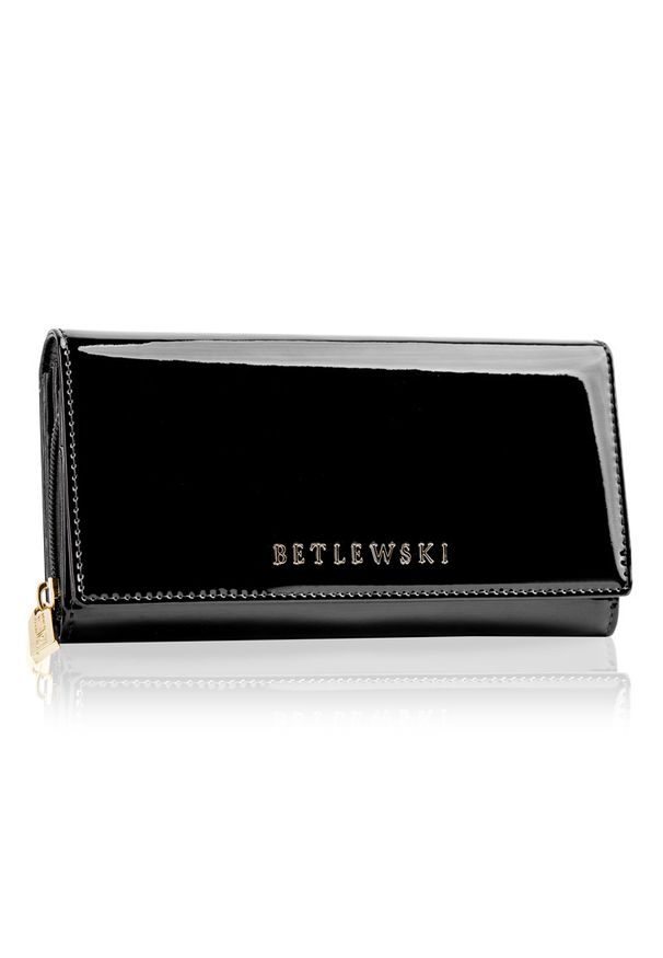 Betlewski - Portfel damski BETLEWSKI ZBPD-BS-106 CZARNY. Kolor: czarny. Materiał: skóra