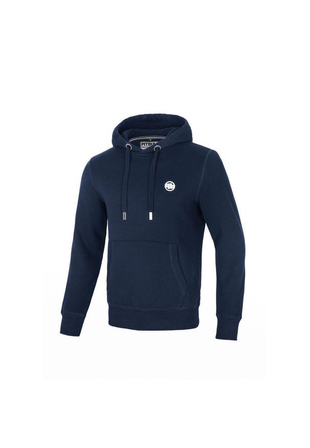 PITBULL - Bluza męska Pitbull z kapturem Small Logo. Typ kołnierza: kaptur. Kolor: niebieski. Sport: fitness