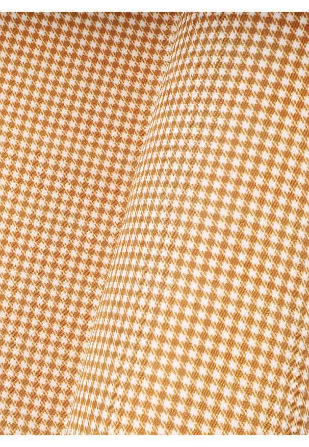 Pako Lorente - PAKO LORENTE – Żółta poszetka w drobną pepitkę. Kolor: żółty. Materiał: poliester