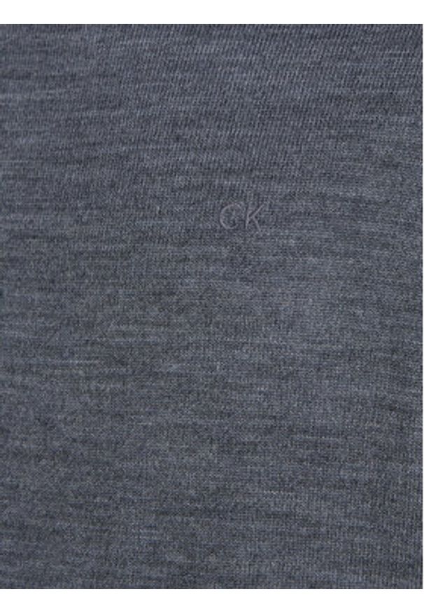 Calvin Klein Golf Superior K10K110420 Szary Slim Fit. Typ kołnierza: golf. Kolor: szary. Materiał: wełna