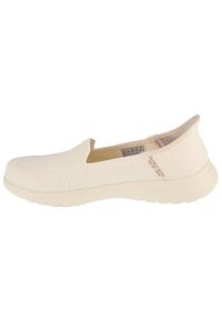 skechers - Buty do chodzenia damskie, Slip-Ins On The Go Flex - Camellia. Kolor: biały. Materiał: materiał, syntetyk. Sport: turystyka piesza