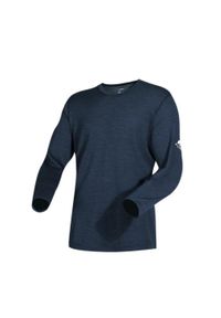 FJORK MERINO - Koszulka z długim rękawem męska 100% wełny merynosów - Finn 210. Kolor: niebieski. Materiał: wełna. Długość rękawa: długi rękaw. Długość: długie