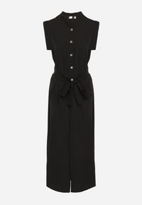 Born2be - Czarna Sukienka Koszulowa o Rozkloszowanym Kroju z Wiązaniem w Pasie Mavirielle. Okazja: na co dzień. Typ kołnierza: dekolt w serek. Kolor: czarny. Materiał: skóra. Długość rękawa: długi rękaw. Typ sukienki: koszulowe. Styl: elegancki, casual #6