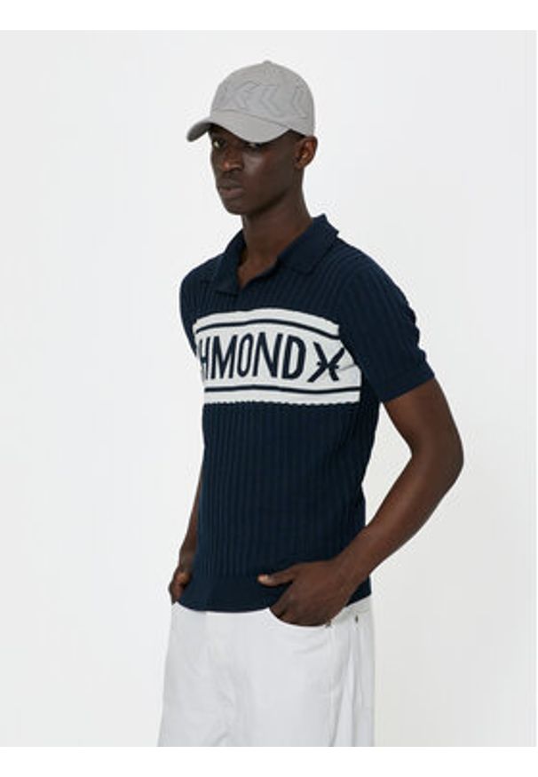 Richmond X Polo Peiale UMP24216PO Granatowy Regular Fit. Typ kołnierza: polo. Kolor: niebieski. Materiał: bawełna