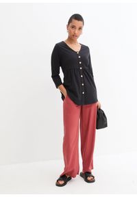 bonprix - Shirt 2 w1, ciążowy i do karmienia piersią z bawełny organicznej. Kolekcja: moda ciążowa. Kolor: czarny. Materiał: bawełna #2