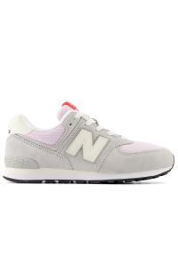 Buty New Balance GC574GNK - szare. Okazja: na uczelnię, na co dzień. Kolor: szary. Materiał: materiał, syntetyk, guma. Szerokość cholewki: normalna. Model: New Balance 574. Sport: turystyka piesza #1