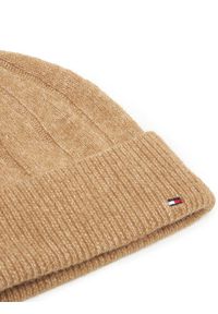 TOMMY HILFIGER - Tommy Hilfiger Czapka Th Flag Fluffy AW0AW17779 Beżowy. Kolor: beżowy. Materiał: poliester #3