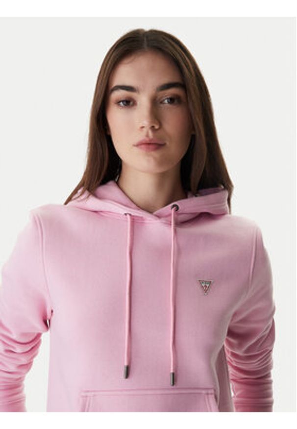 Guess Jeans Bluza W4YQ04 KC811 Różowy Regular Fit. Kolor: różowy. Materiał: bawełna